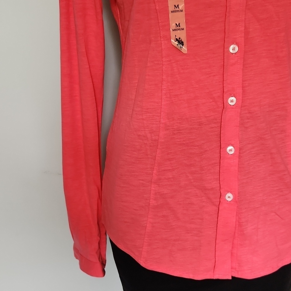 U.S. Polo Assn Pink Button Down Top - Picture 6 of 13